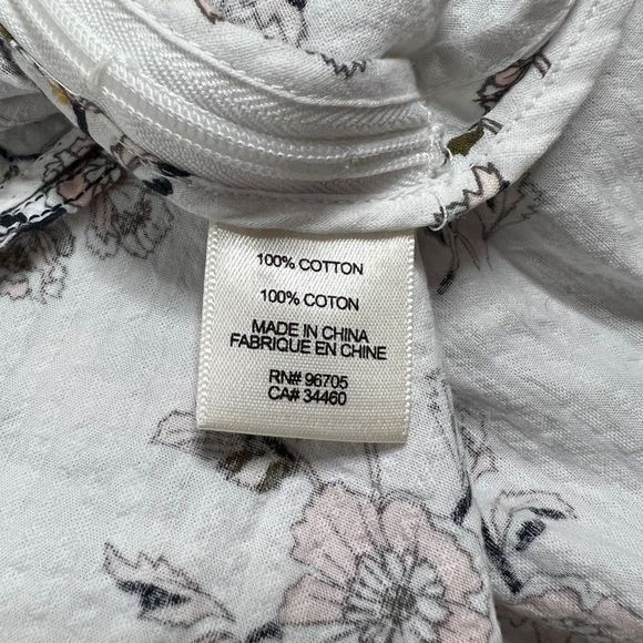 La Vie Rebecca Taylor Camille White Floral Print V-Neck Peplum Top Size S - Picture 6 of 6